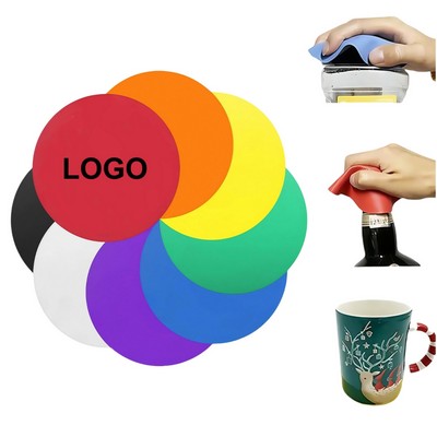 Custom 5" Silicone Round Jar Opener Coaster